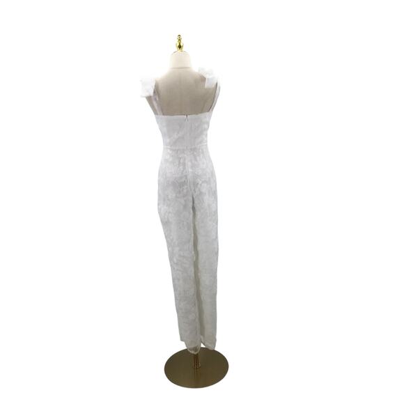 LULU'S XL White Extraordinary Charm Floral Burnout Tie-Strap Jumpsuit NEW B62 - Picture 4 of 11